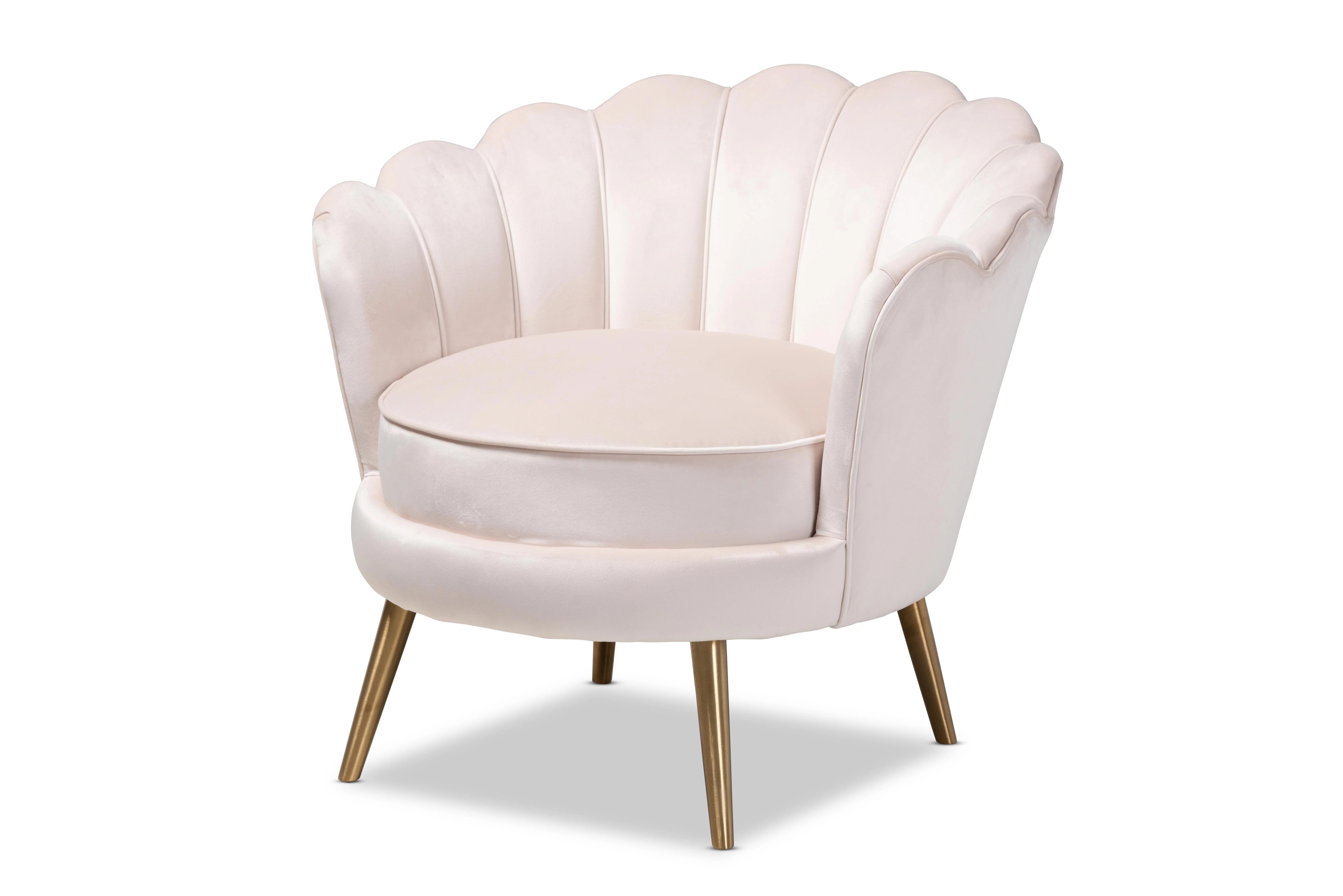 Baxton Studio Cosette Club Chair, Light Beige