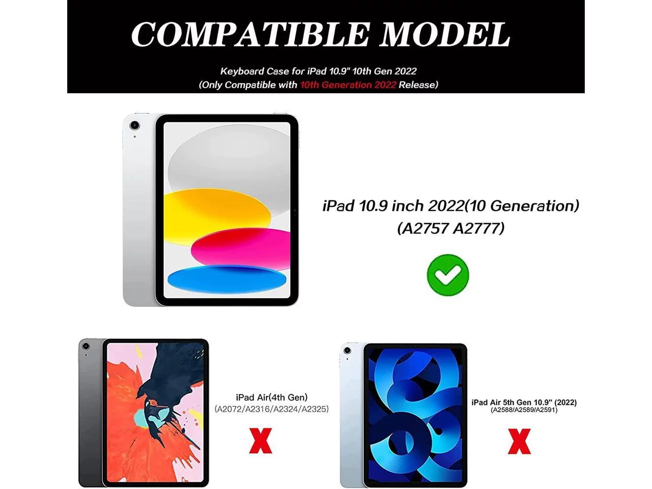 Touchpad Case with Keyboard for iPad 10th Generation 10.9 inch 2022, Trackpad - 360° Rotatable - Wireless Backlit Keyboard Cover with Pencil Holder