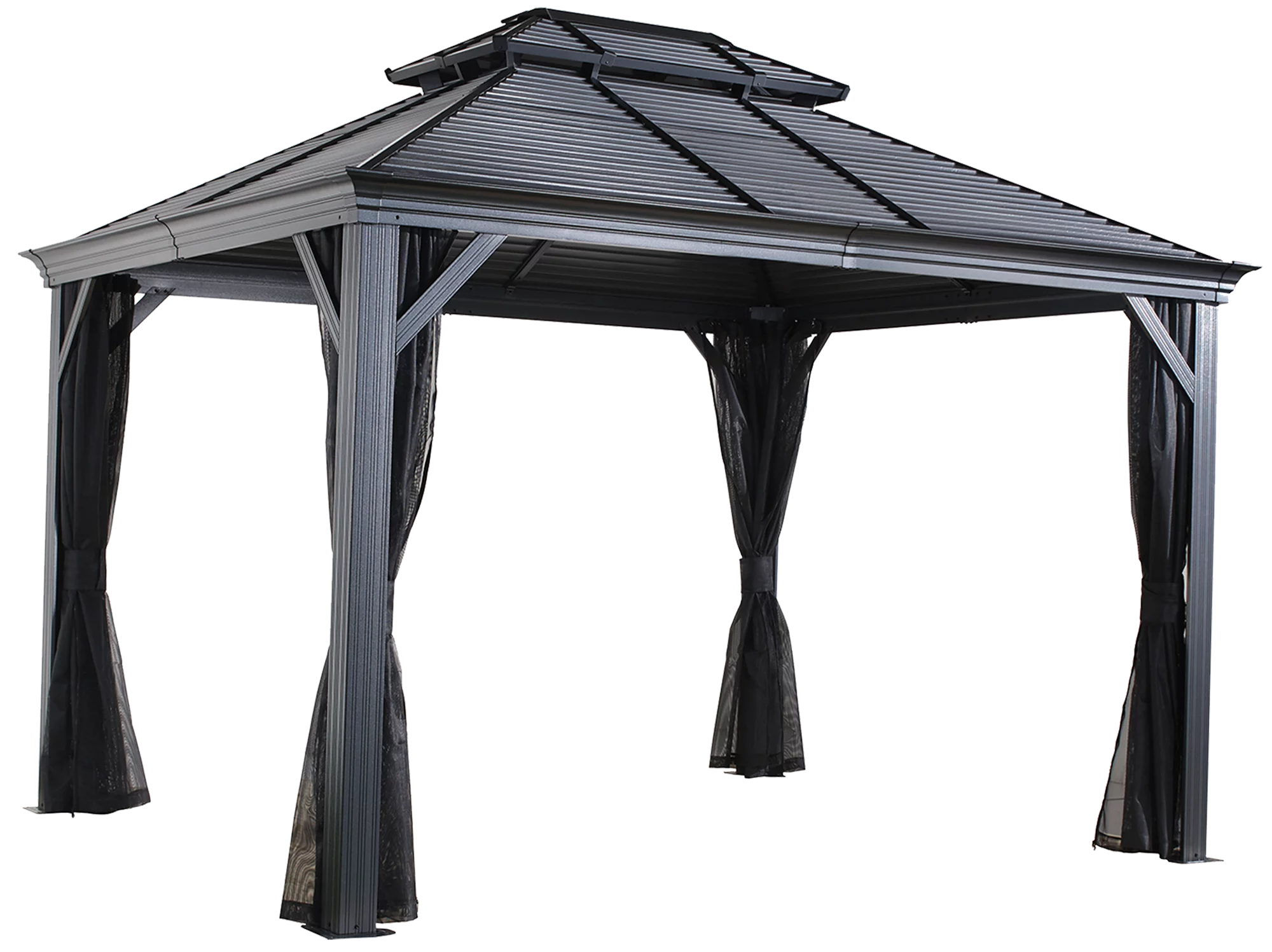 Sojag Mykonos II 12' x 11' Hardtop Gray Rectangle Gazebo