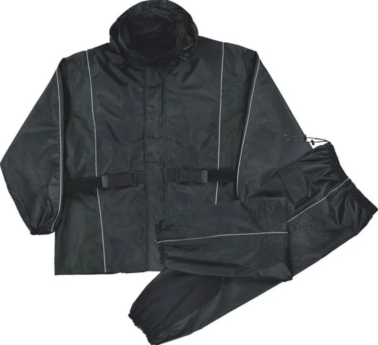 NexGen SH2225 Men's Black Waterproof Rain Suit with Reflective Piping 3X-Large