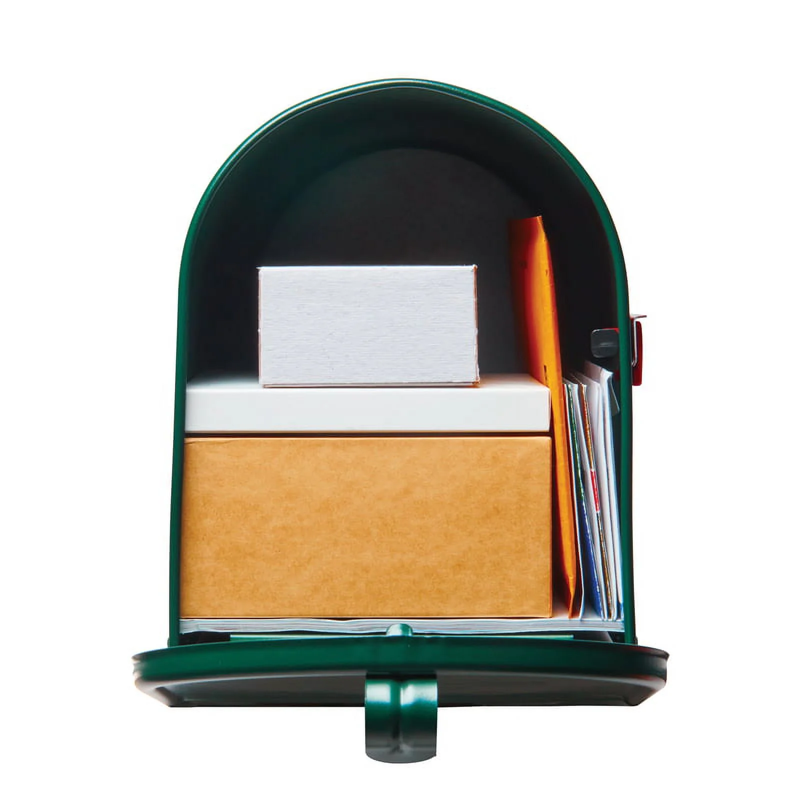 Architectural Mailboxes Elite Large, Steel, Post Mount Mailbox, Green, E1600GAM