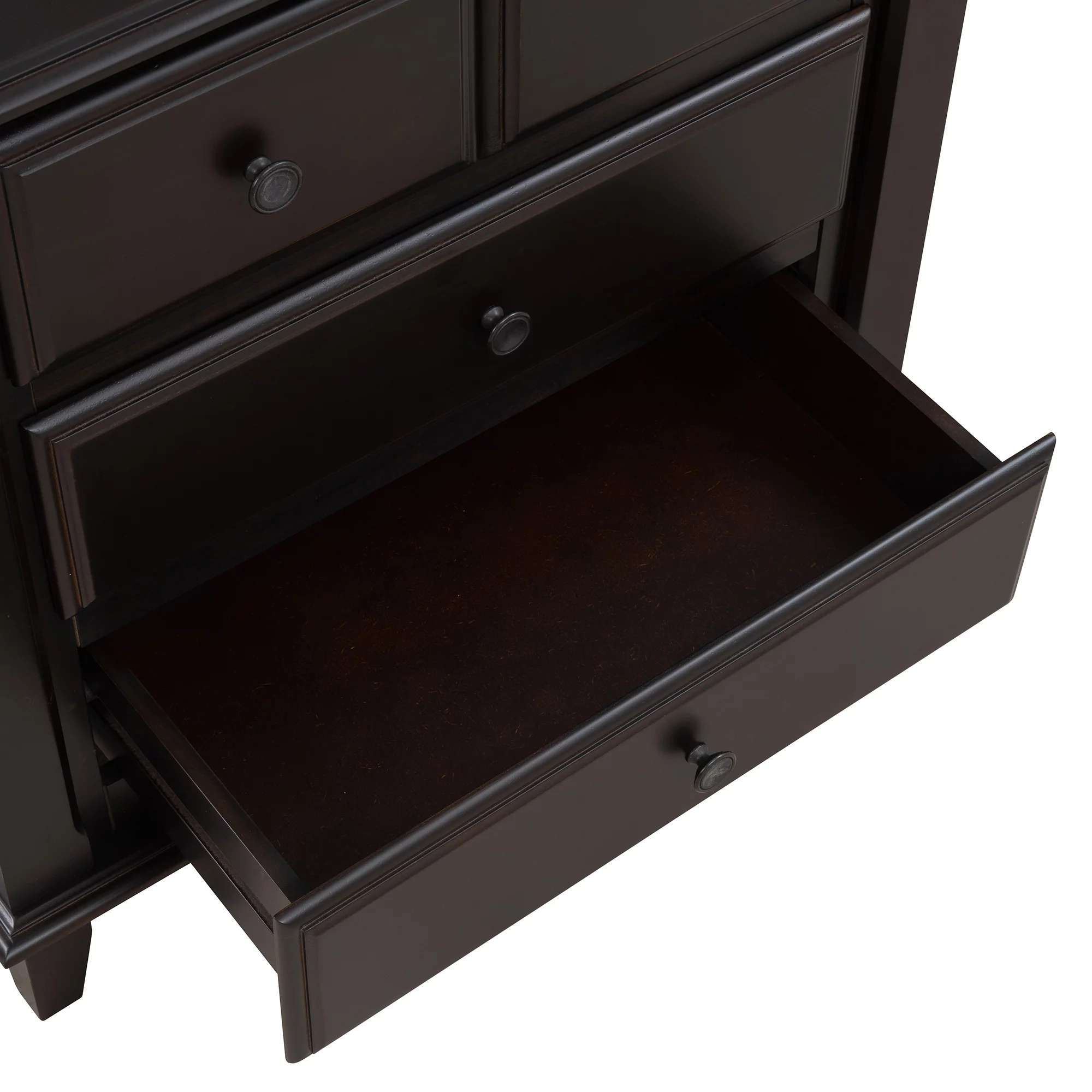 Modern Bedroom Nightstand with 3-Drawers, Espresso