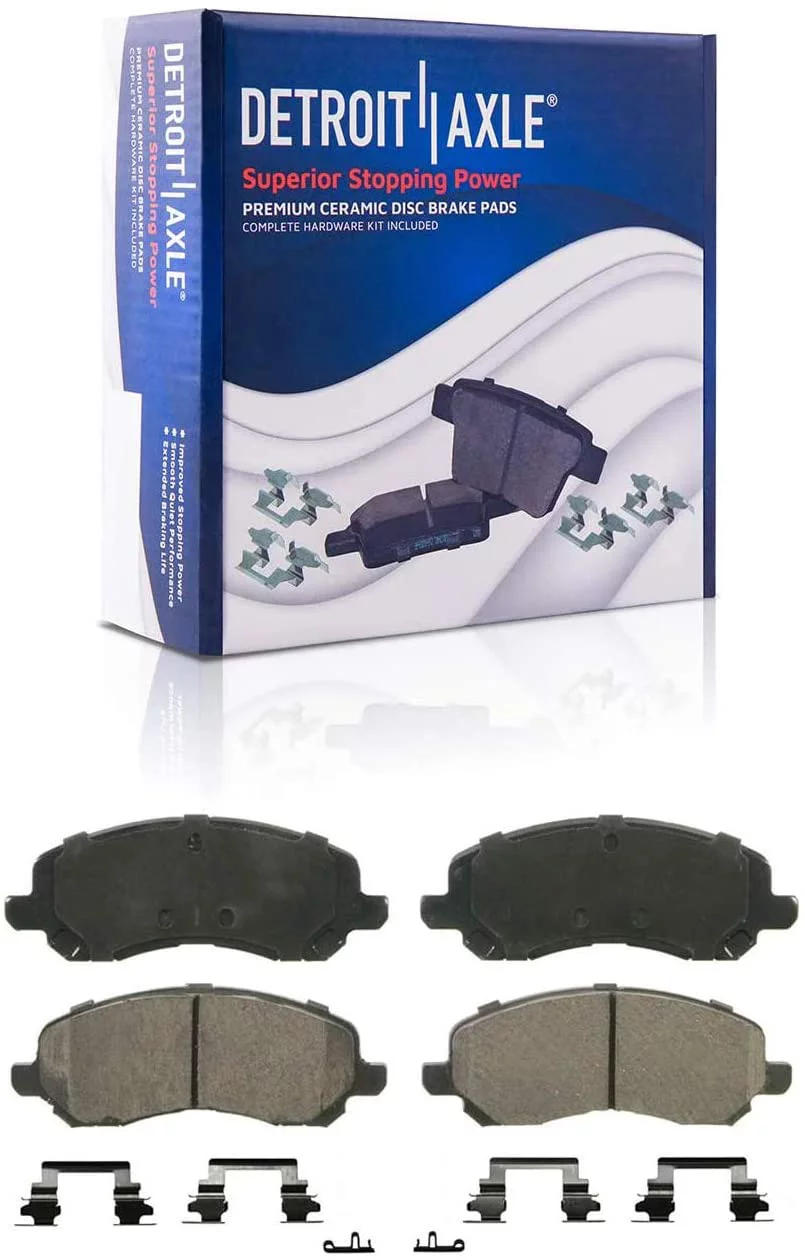 Detroit Axle - Front Brake Kit for Chrysler 200 Sebring Dodge Caliber Avenger Jeep Patriot Compass, 11.57'' Drilled Slotted Brake Rotors Disc Brake Calipers Ceramic Brake Pads Replacement