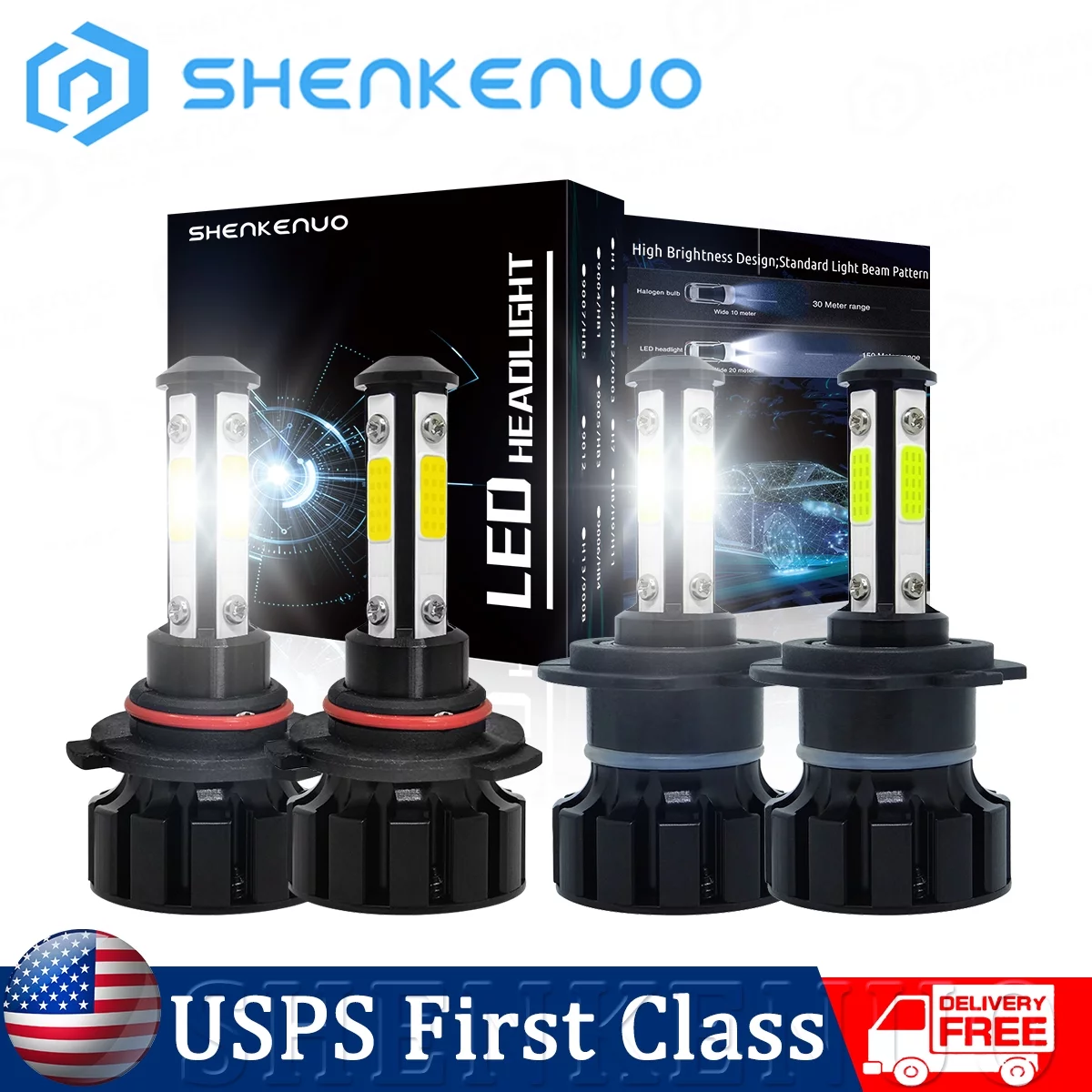 9005 H7 LED Headlight For Kia Forte 2017-2018 High Low Beam Bulbs Kit