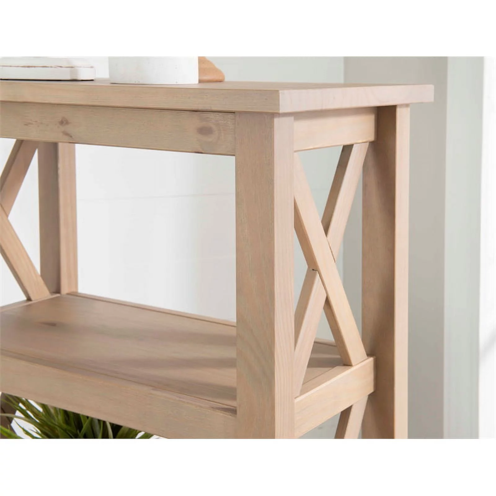 Linon Dalton Pine Wood Bookcase in Driftwood Brown