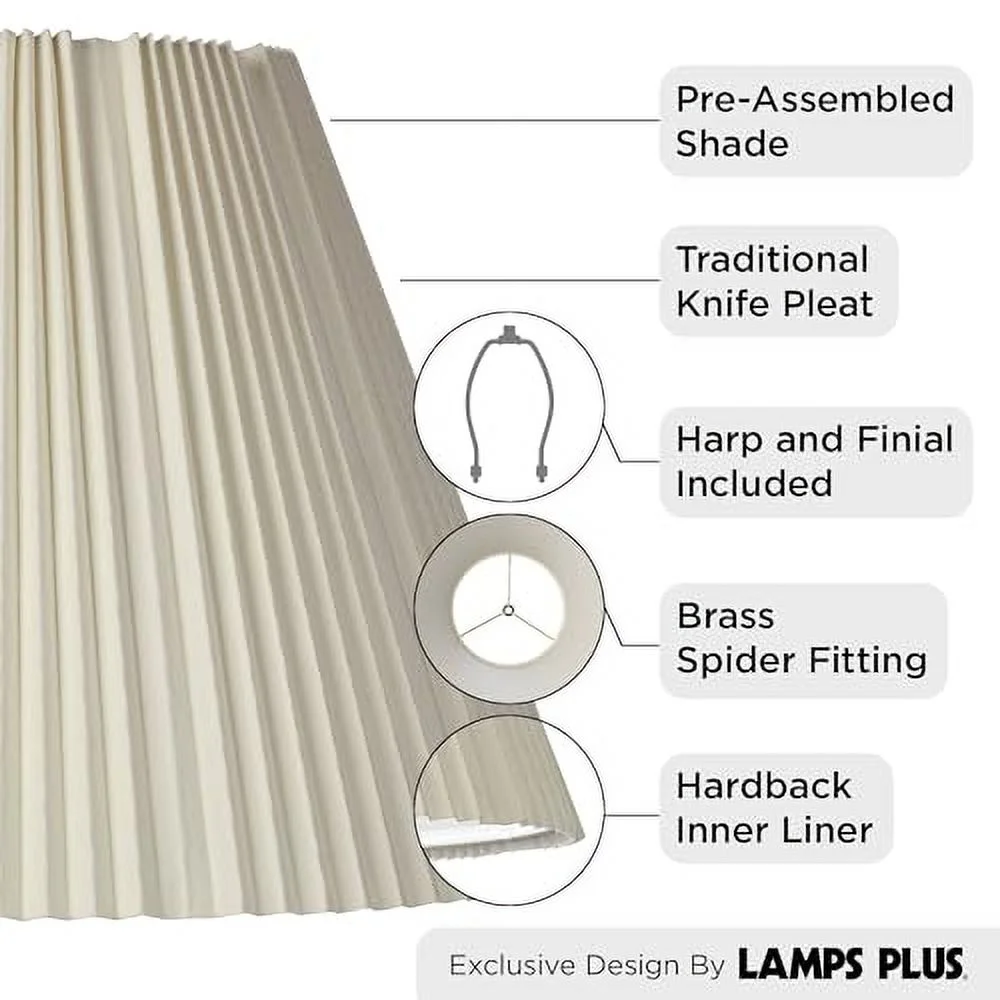 Eggshell Pleated Large Empire Lamp Shade 9