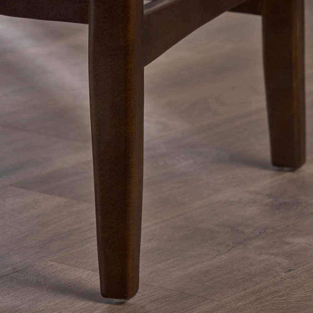 GDF Studio Conrad Century Modern Faux Leather Club Chair With Wood Frame, White And Dark Espresso