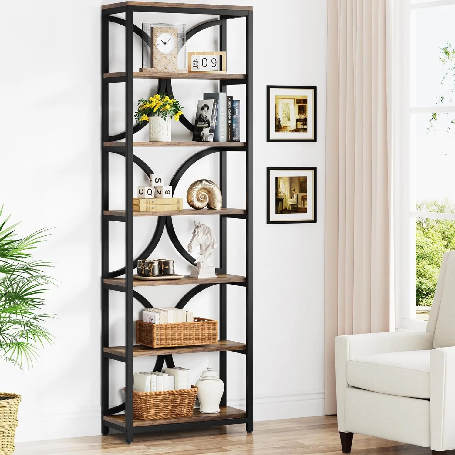 Tribesigns 6-Tier Bookcase, 78.74