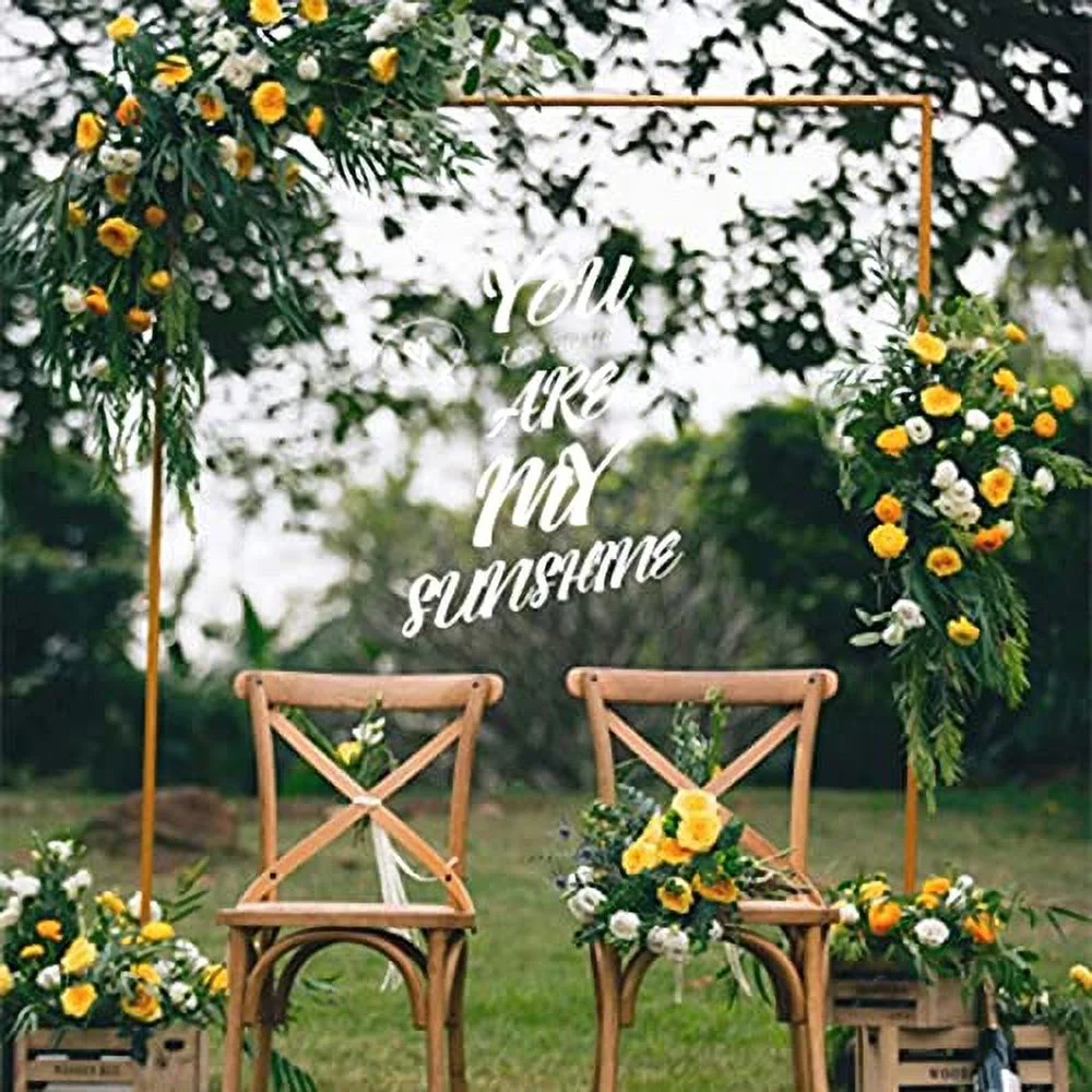 Square Arch Frame, 6.56X4.92FT Square Metal Wedding Arch for Decoration, Wedding Arch Framework Metal Wedding Party Backdrop Stand Rack Romantic for Wedding, Christmas, Thanksgiving(2X1.5M-Golden)