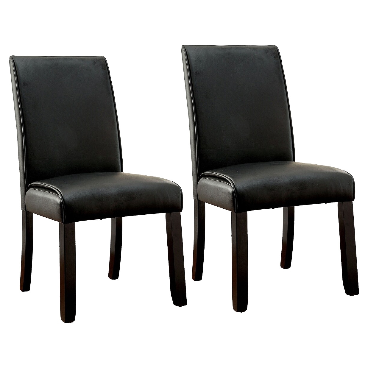 Furniture of America Mivo Modern Faux Leather Black Dining Chairs (Set of 2) by