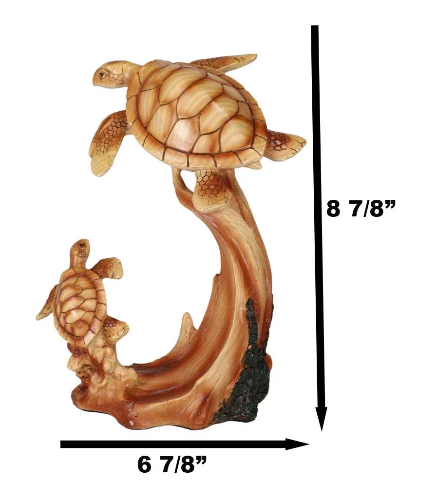 Ebros Mother and Baby Sea Turtle Decor Statue 9