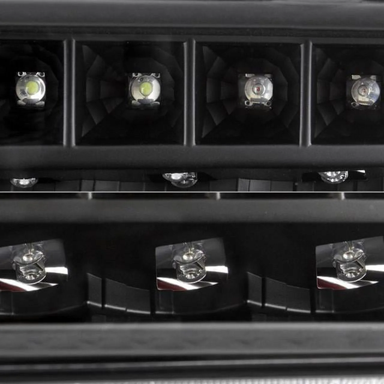 Spyder Auto GMC Sierra 99-06 ( Don‘t fit Denali Model ) / Yukon 00-06 ( Don‘t fit Denali Model ) Full LED Bumper Lights - Black 9029325
