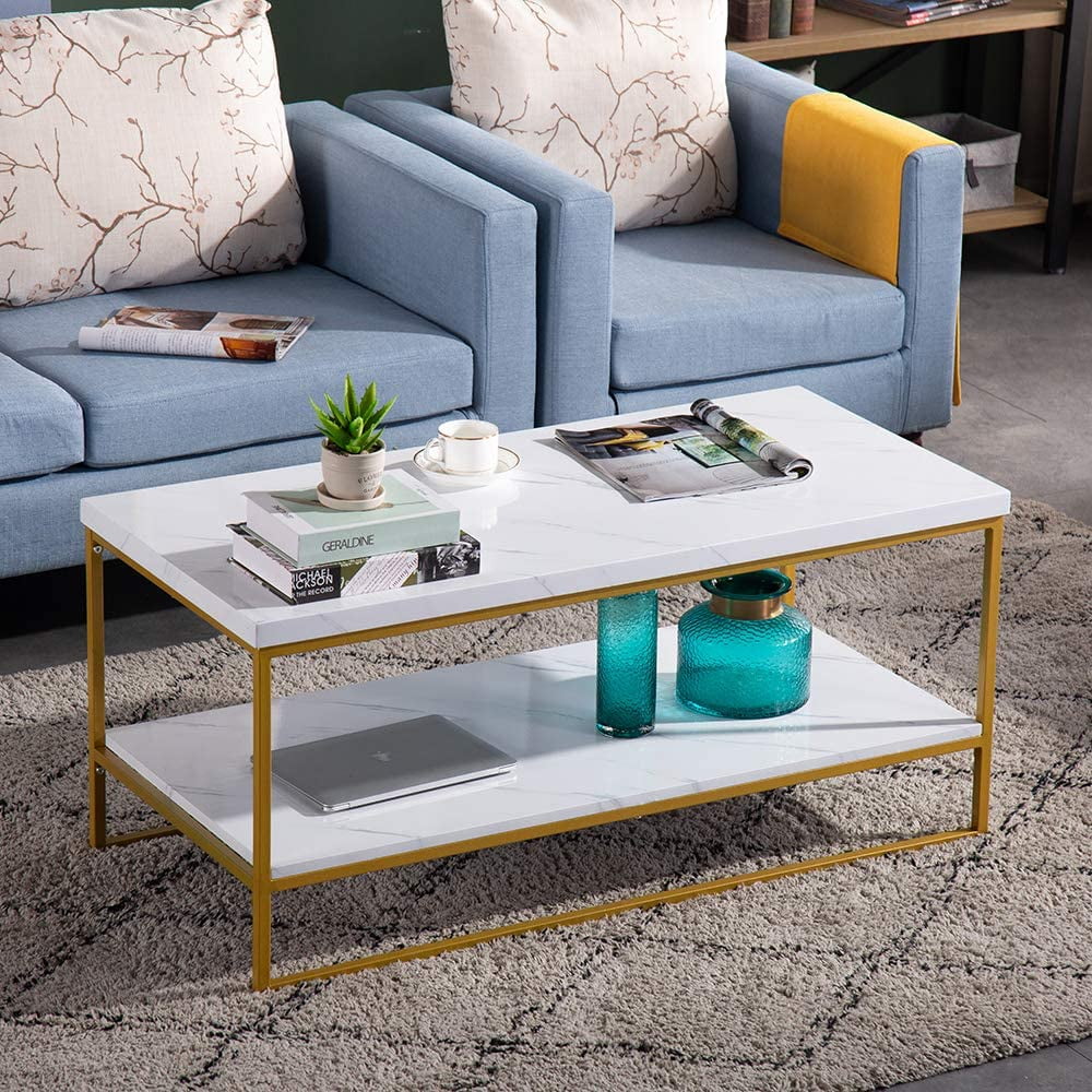 Marble Gold Coffee Table, 41.7