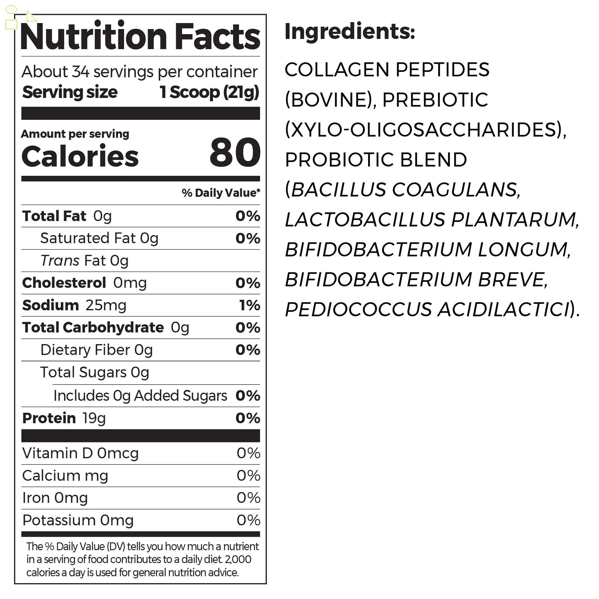 2 Packs Orgain Collagen Peptides + Probiotics, Unflavored, 1.6 Lbs