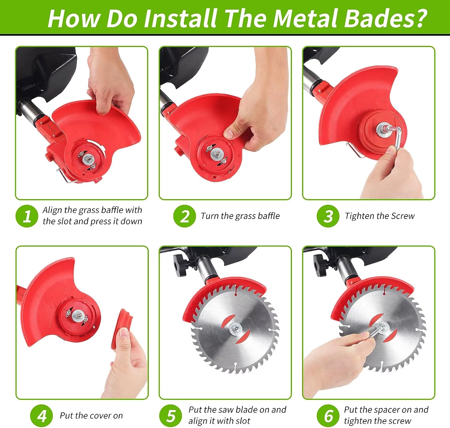 G·PEH String Trimmer Cordless Weed Wacker, 21V Power Grass Trimmer with 4 Types Blades, Adjustable Height Electric Mower Weed Eater Brush Cutter for Yard and Garden