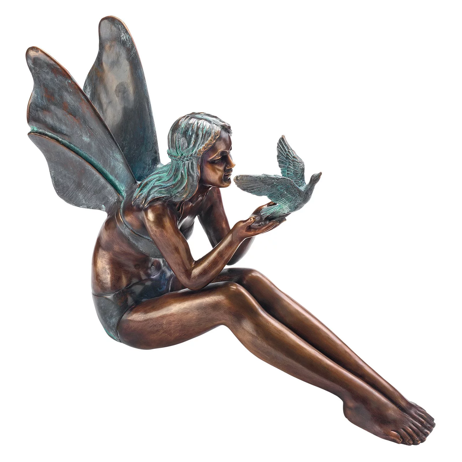 Design Toscano Bird Fairy Cast Bronze Garden Statue: Large