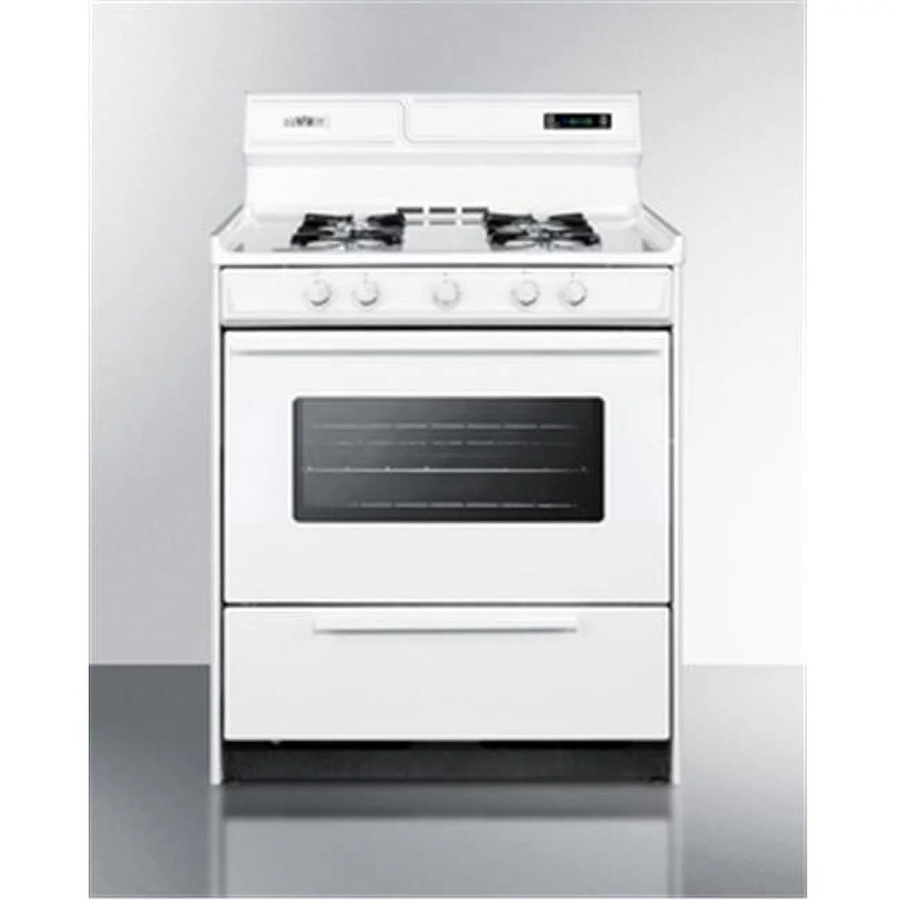 Summit  30 in. Gas Range with Spark Ignition & Oven Window - White