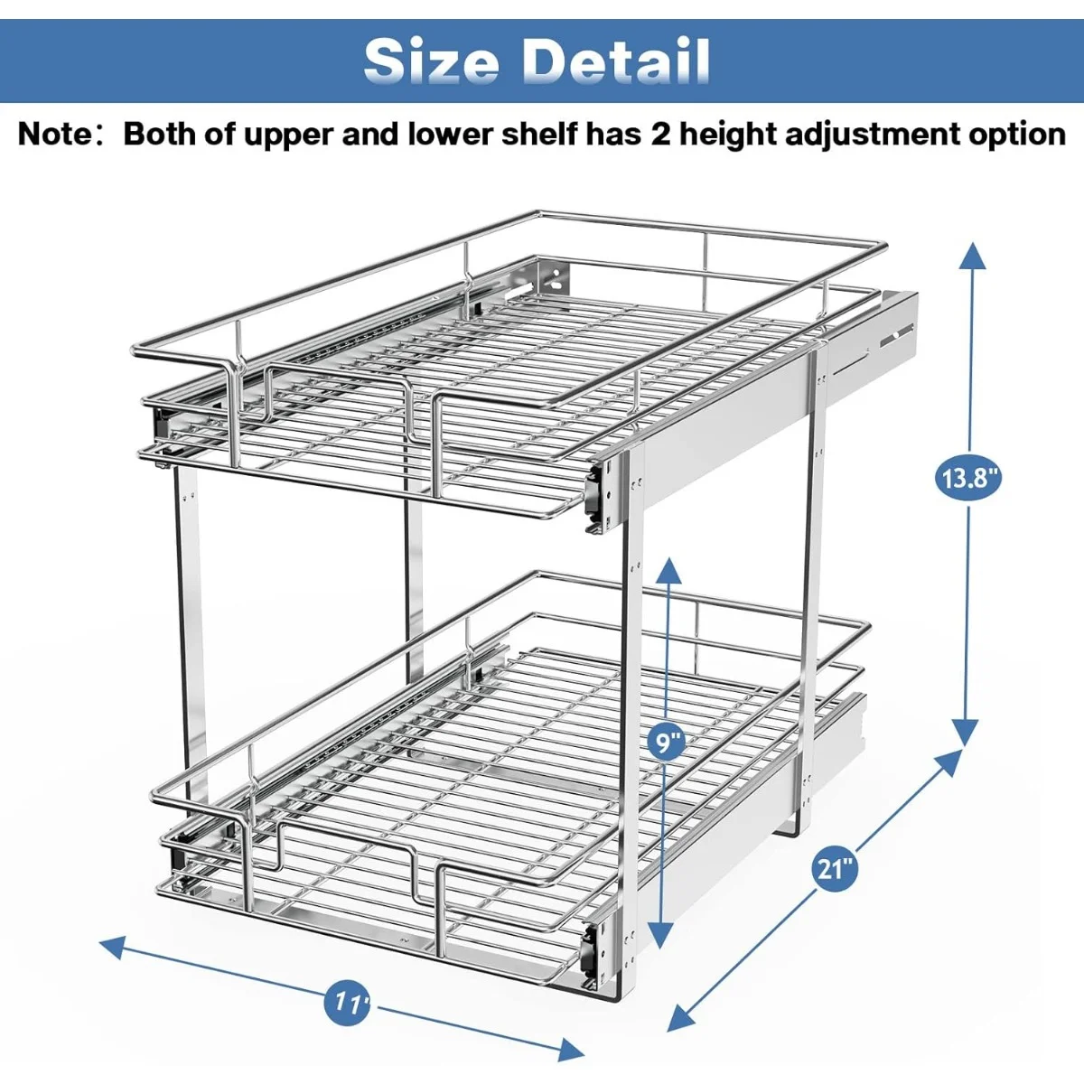 2 Tier Individual Pull Out Cabinet Organizer 11