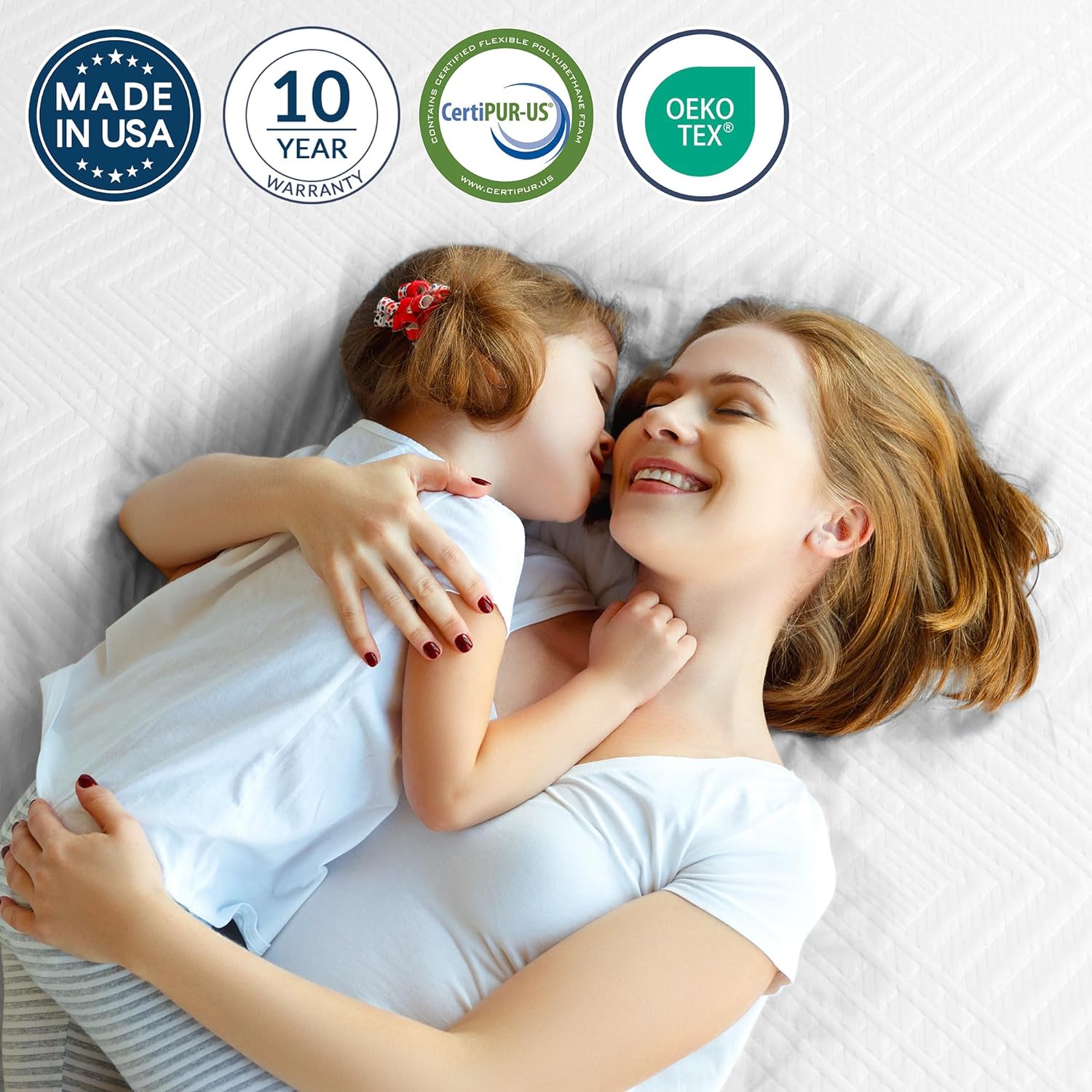 YUMIAO 6 Inch Full Mattress, Gel Memory Foam Mattress in a Box, Fiberglass Free Mattresses with Medium Firm Foam for Cool Sleep, CertiPUR-US Certified,White