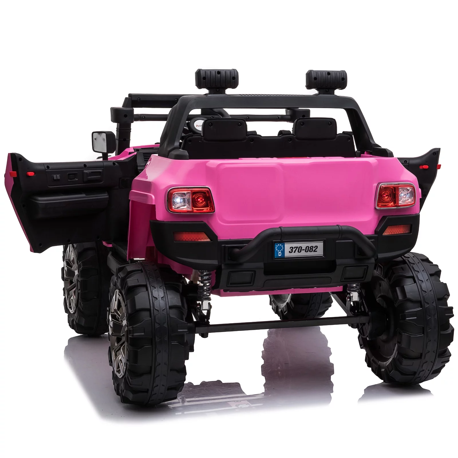 Aosom 12V Kids Electric 2-Seater Ride On Police Car SUV Truck Toy with Parental Remote Control, Pink