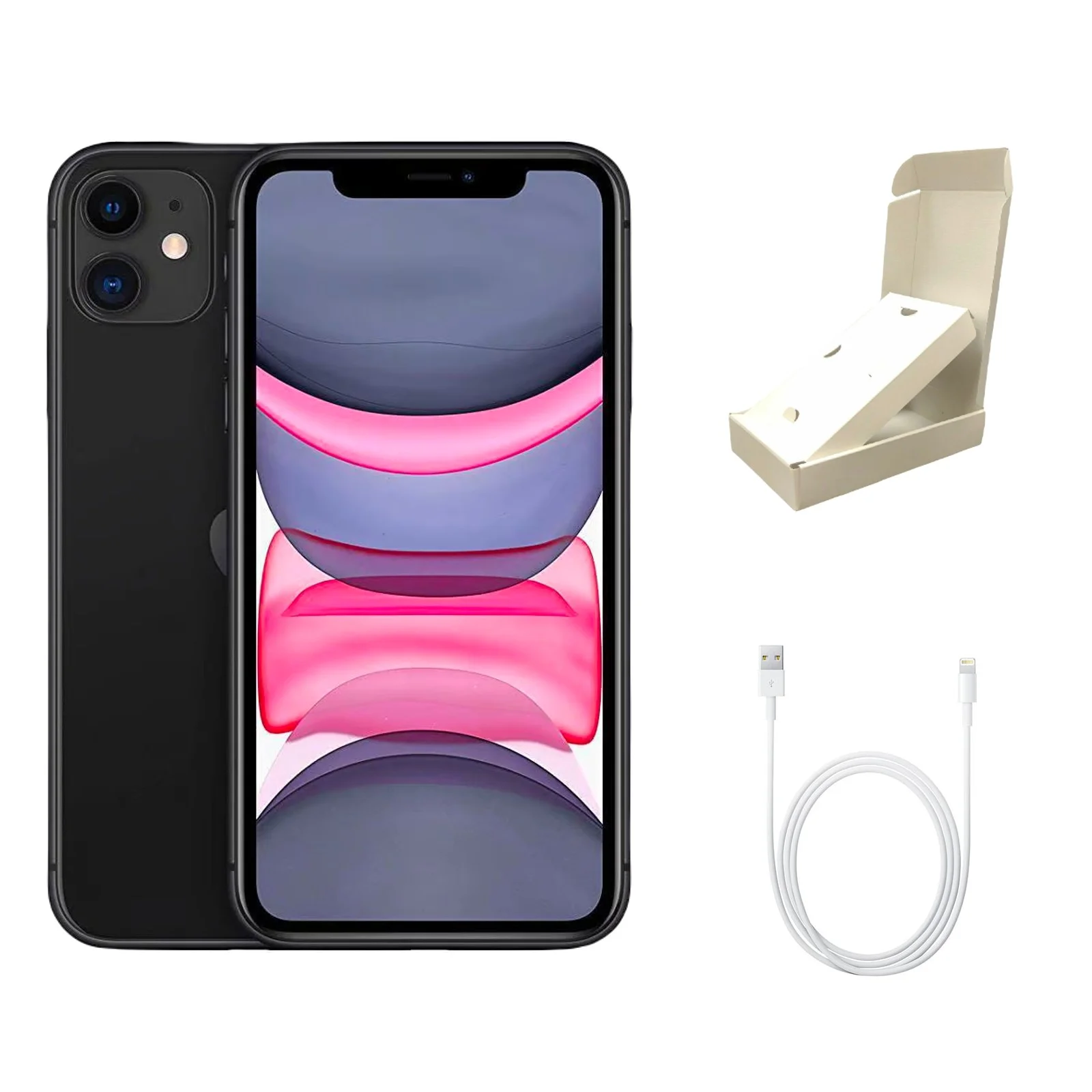 Restored Apple iPhone 11 A2111 (Fully Unlocked) 128GB Black (Grade A) w/ Gift Box (Refurbished)