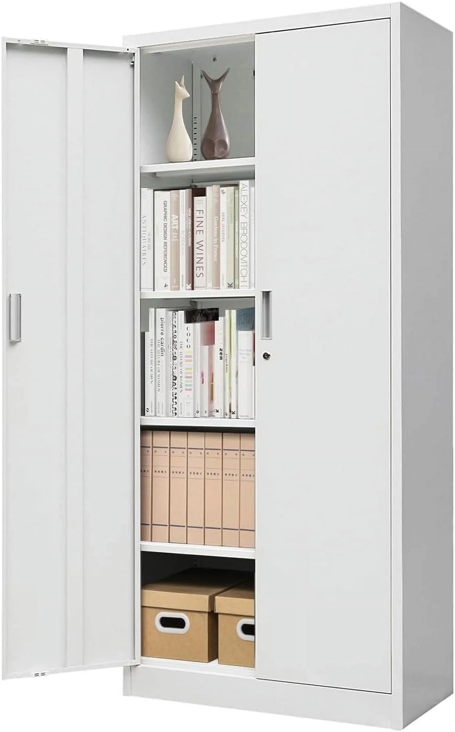 U-SHARE Metal Storage Cabinet with Locking Doors and Shelves, 71
