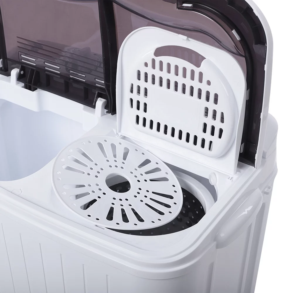 Semi-automatic Portable Mini Compact Twin Tub 7.7Lbs Total Washing Machine Washer 1300rpm/mins