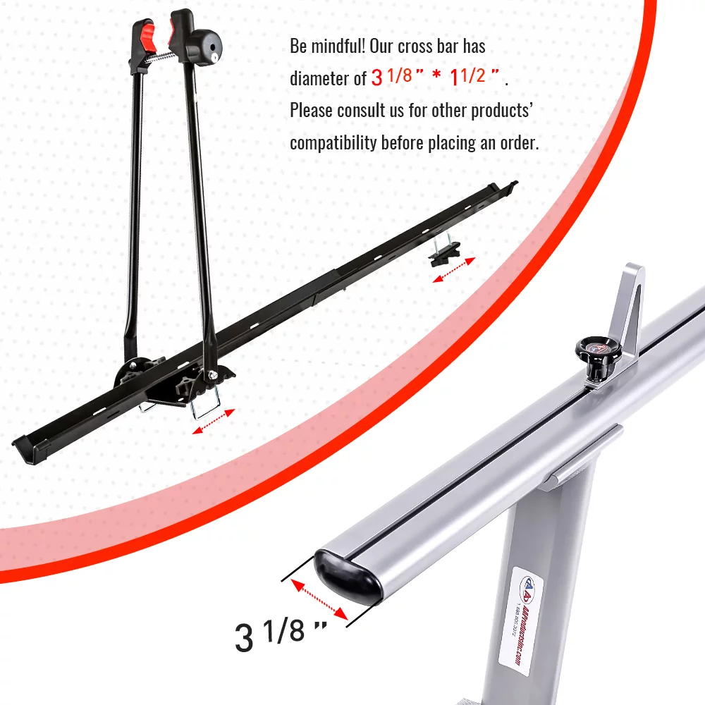 AA-Racks Model APX2502-SLV Low-Profile Utility Aluminum Pick-Up Truck Ladder Rack with Load Stops