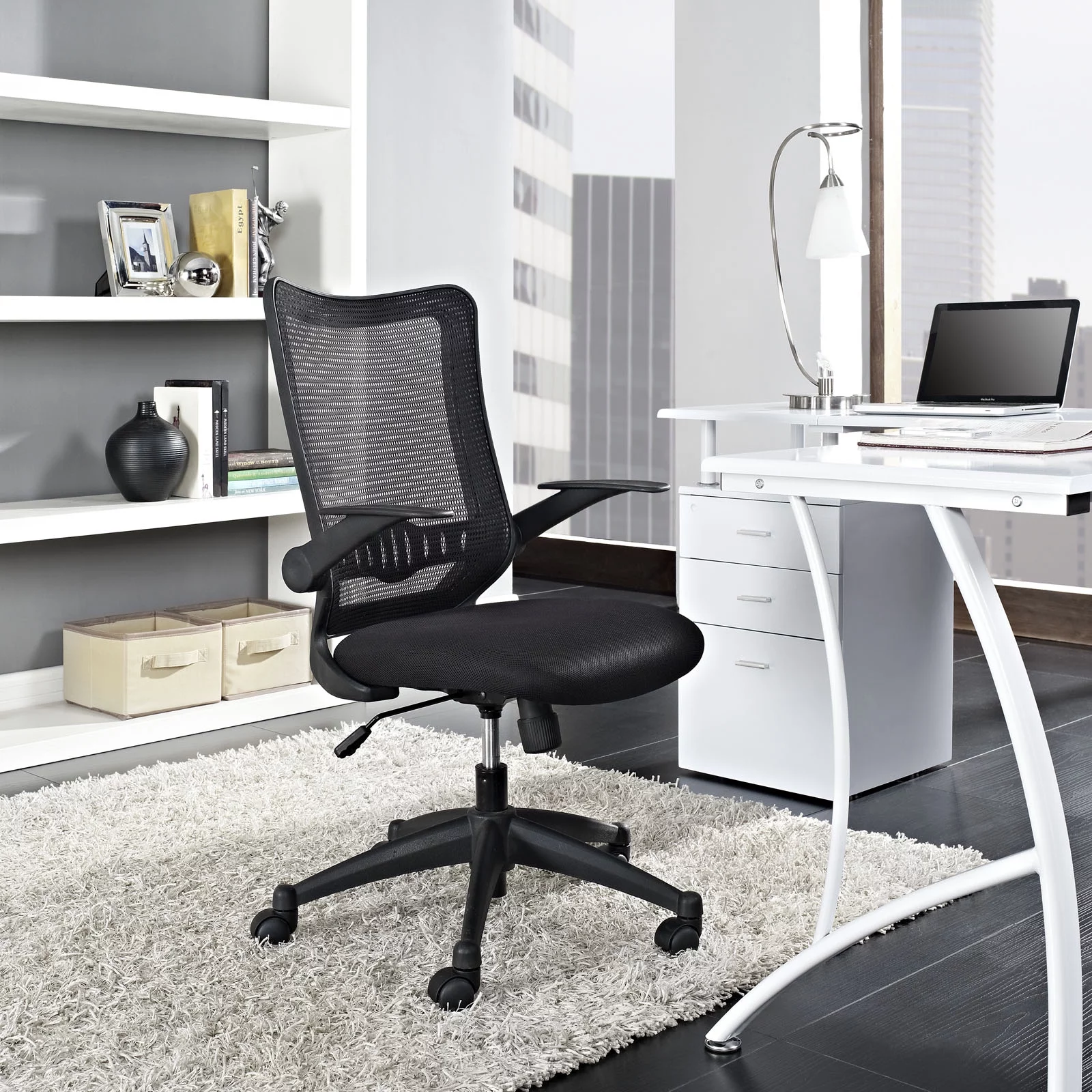 Modway Explorer Mid Back Mesh Office Chair in Black