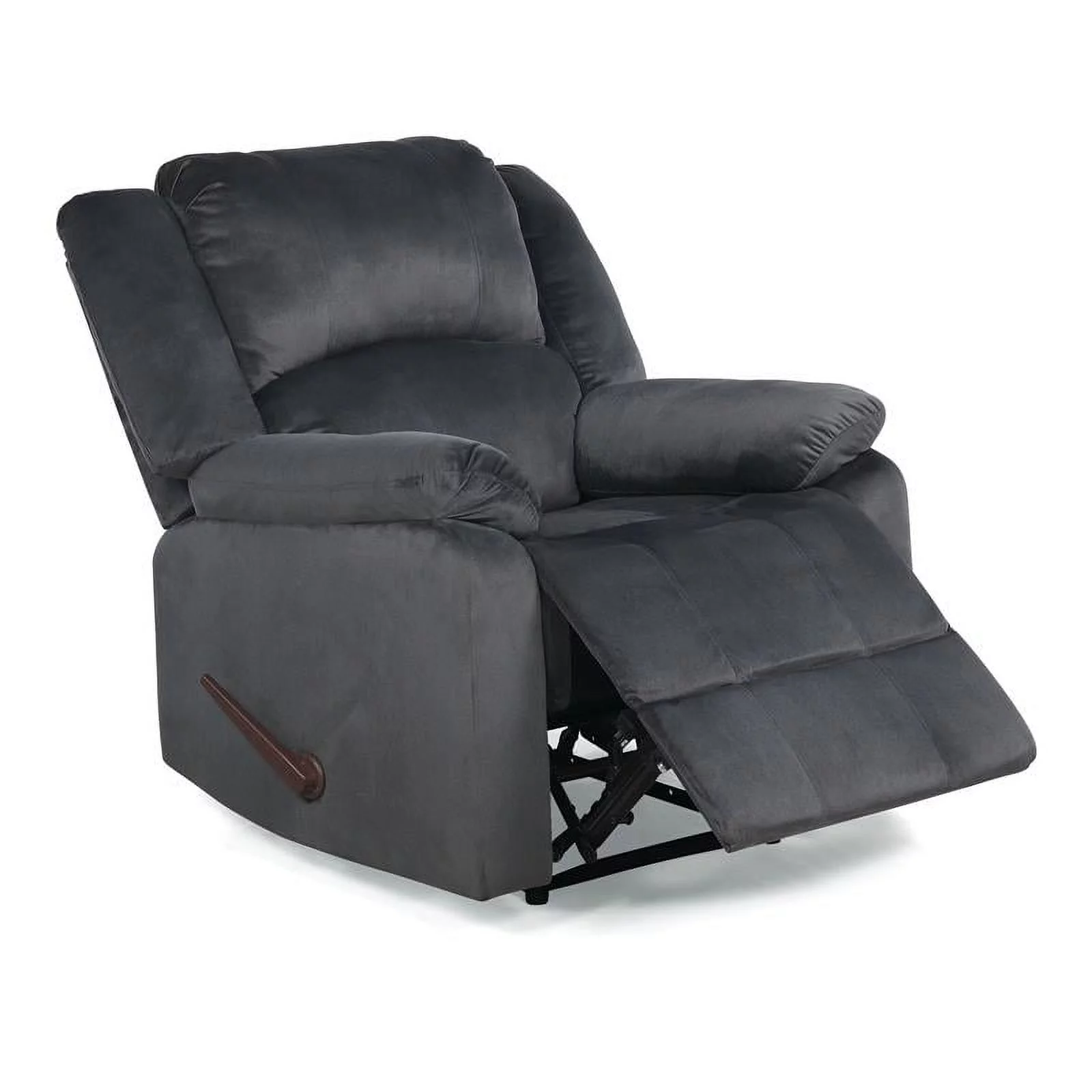 Bowery Hill Lounger Phillip Recliner in Dark Gray Fabric Upholstery