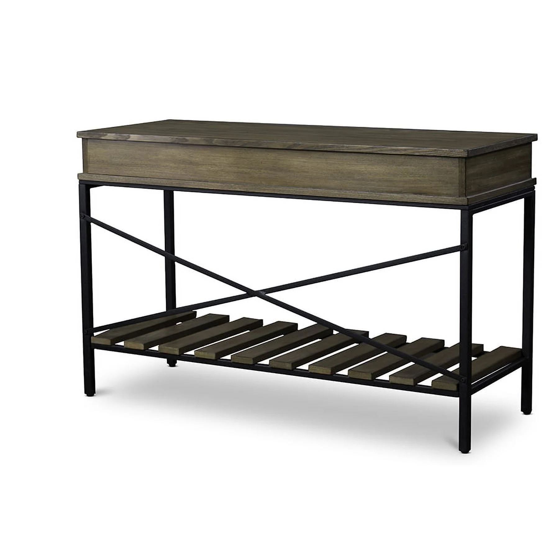 Baxton Studio Newcastle Wood and Metal Console TableCriss-Cross