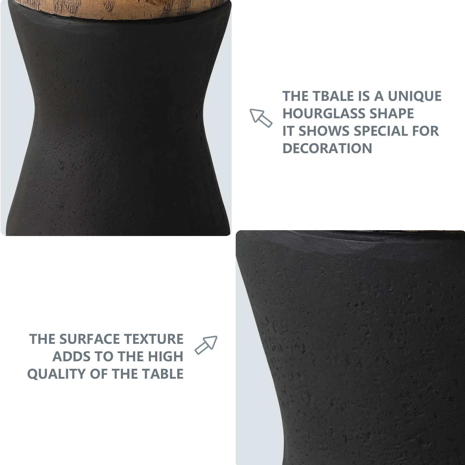 COSIEST Faux-Wood Round Coffee Table, Tree-Trunk Slice End Table Accent Stool