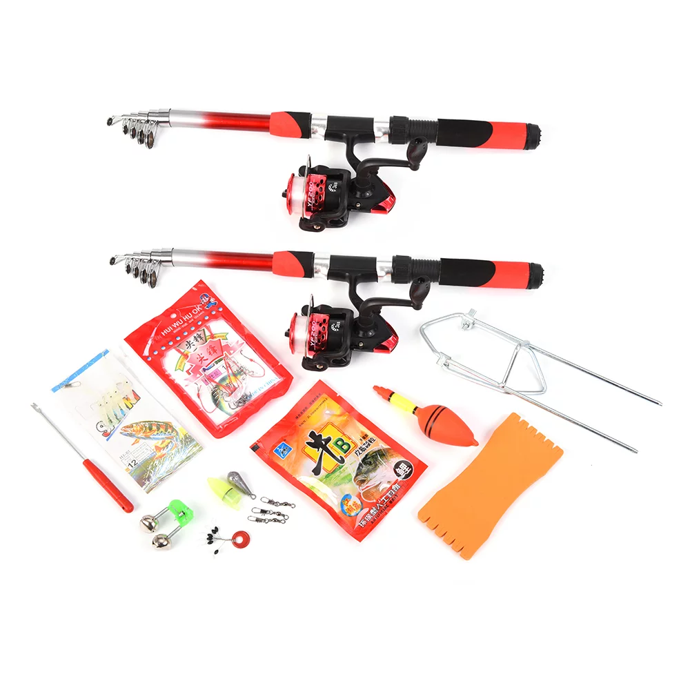 Lixada Telescopic Fishing Rod Reel Combo 2pcs 6.8FT Collapsible Fishing Pole Spinning Reel Lures Tackle Bag