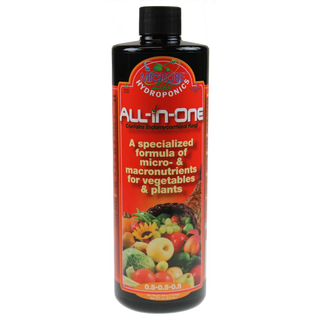 Microbe Life Hydroponics All-In-One Nutrient Supply, 1 quart