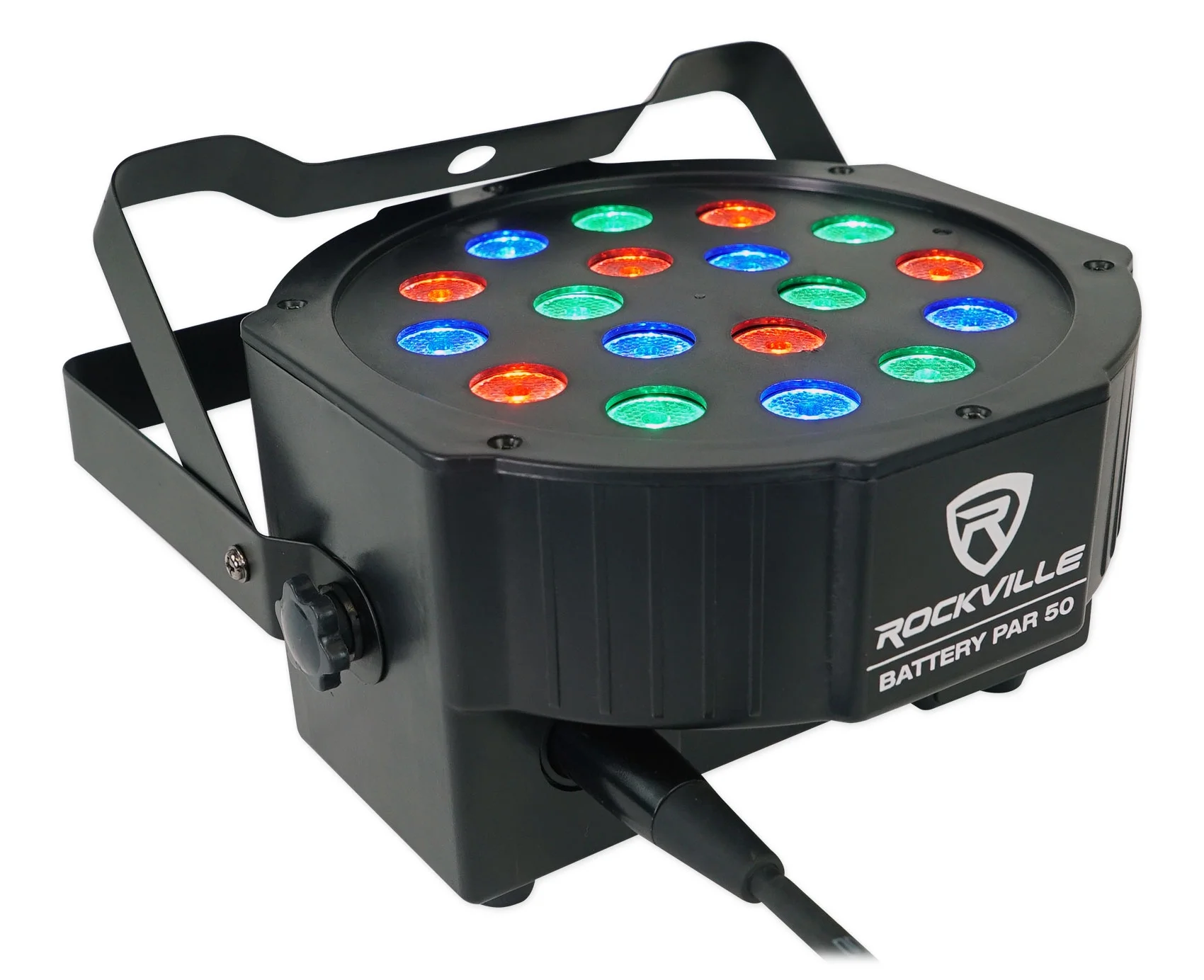 DJ Package (8) Rockville Rechargeable LED DMX DJ Wash Lights+Crank Stands+Facade