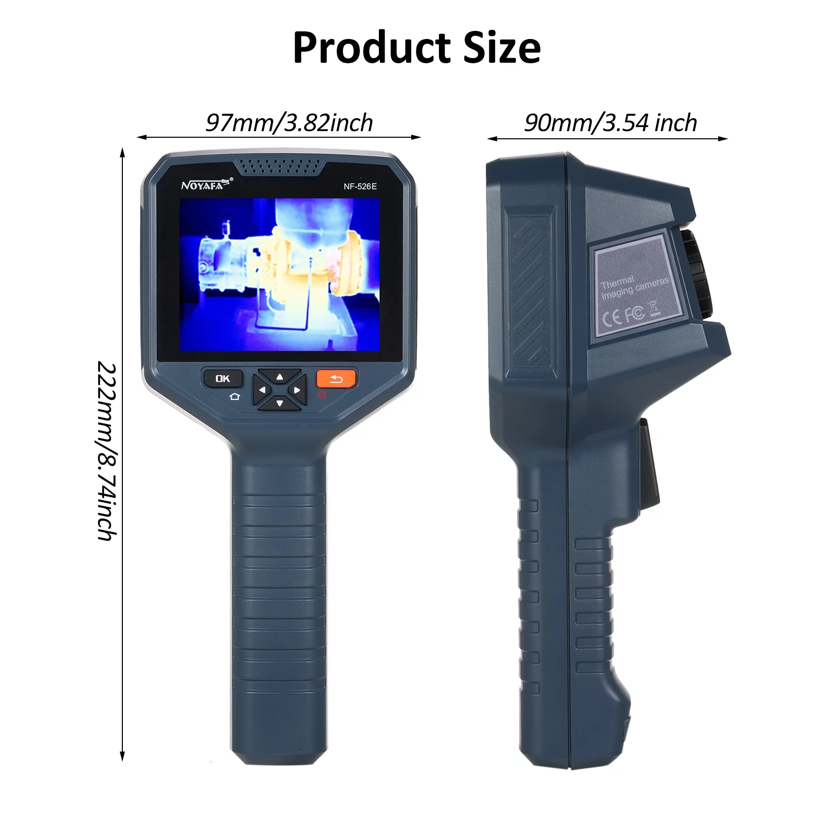 NOYAFA NF 526E Infrared Thermal Imager, Handheld IR Camera, 256 x 192 Resolution, 3.5 inch LCD Screen, Rechargeable