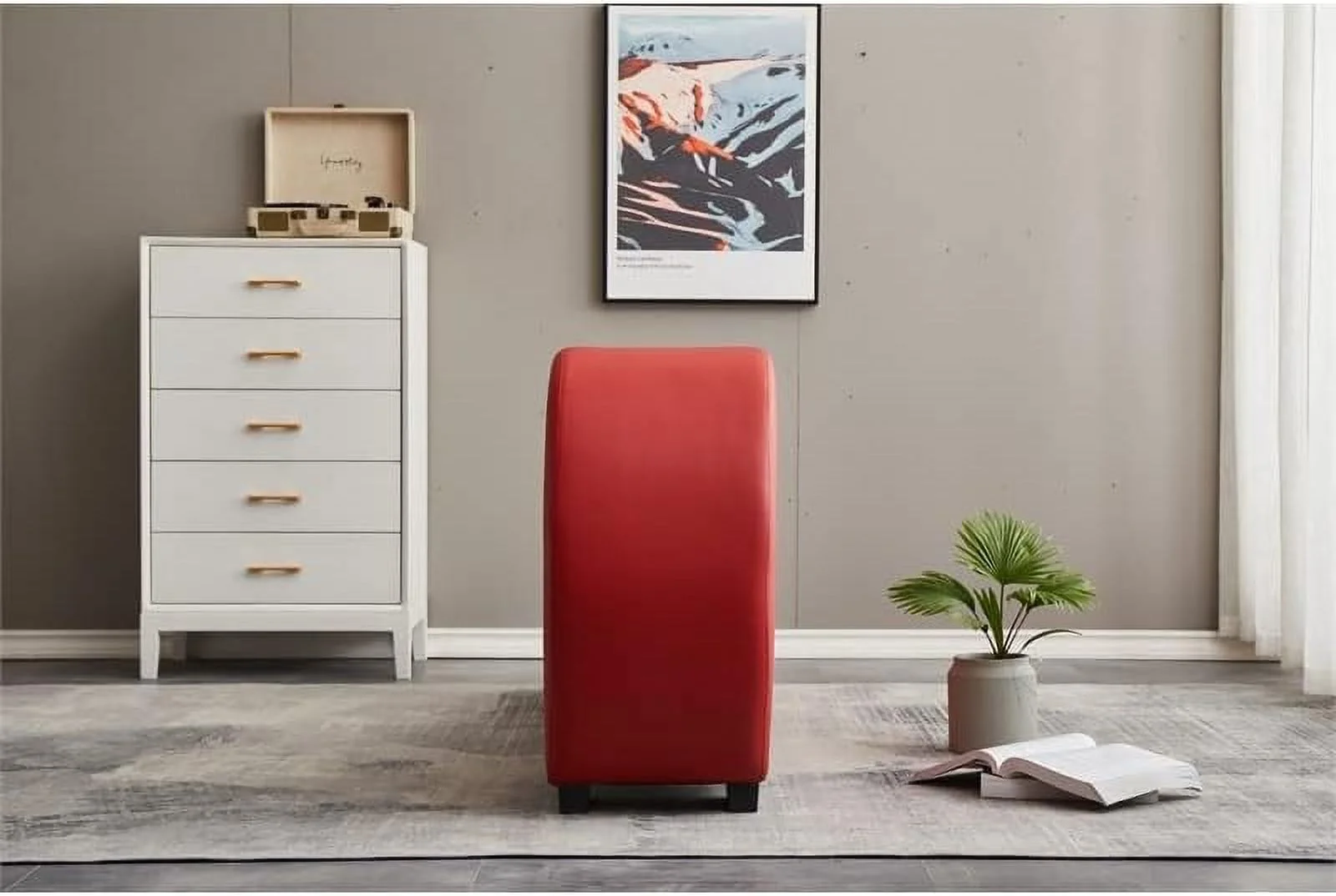 Kolar Faux Leather Yoga Relaxing Chaise In Red