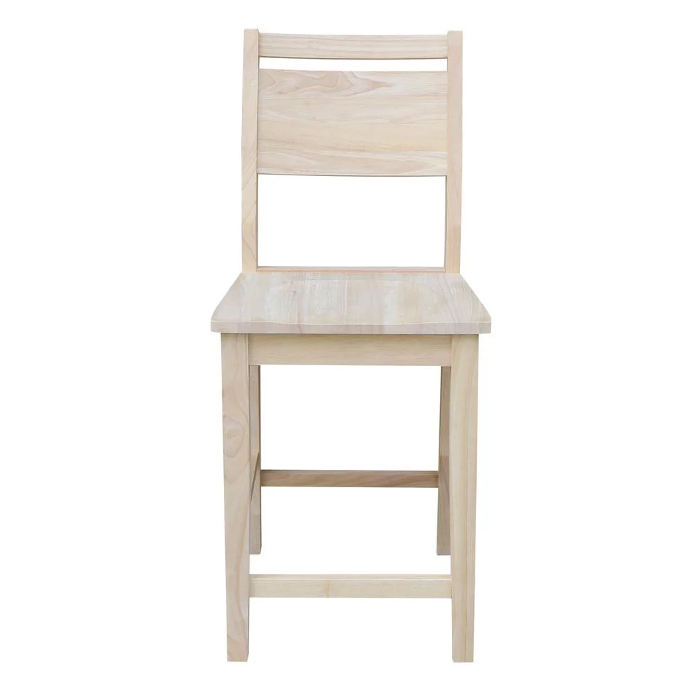 International Concepts Wood Slat Back Aspen Counter Height Panel Stool - Unfinished - 24