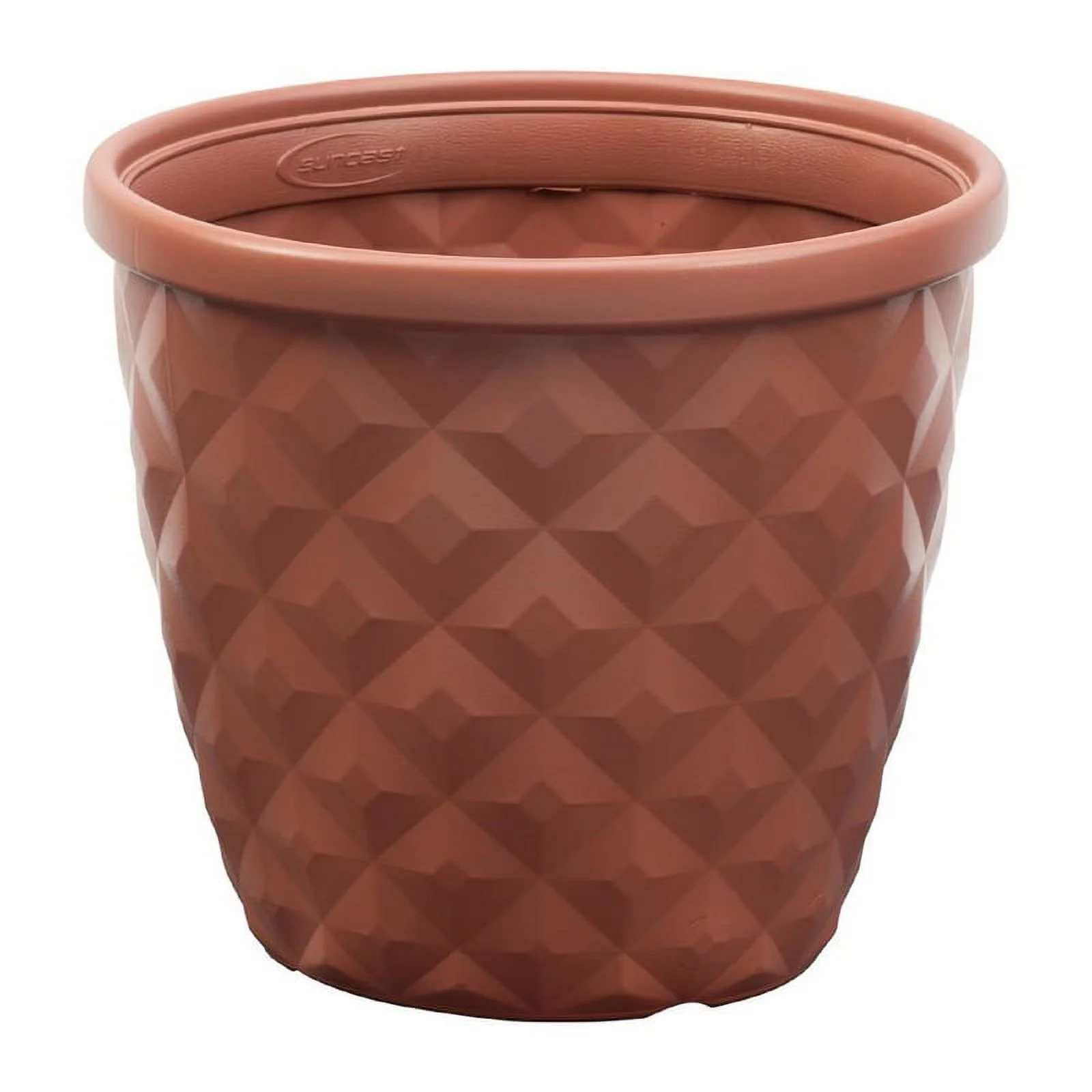 Suncast Pinehurst 14 in.   D Resin Planter Terracotta