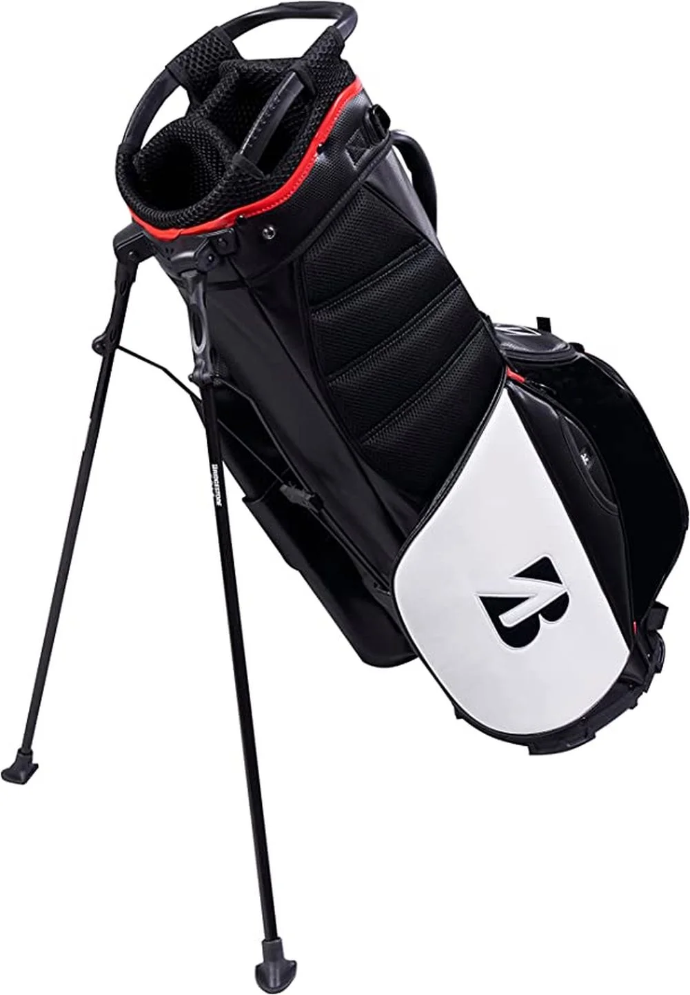 Bridgestone Staff Stand Bag (6-way top, Black/White) 2023 NEW