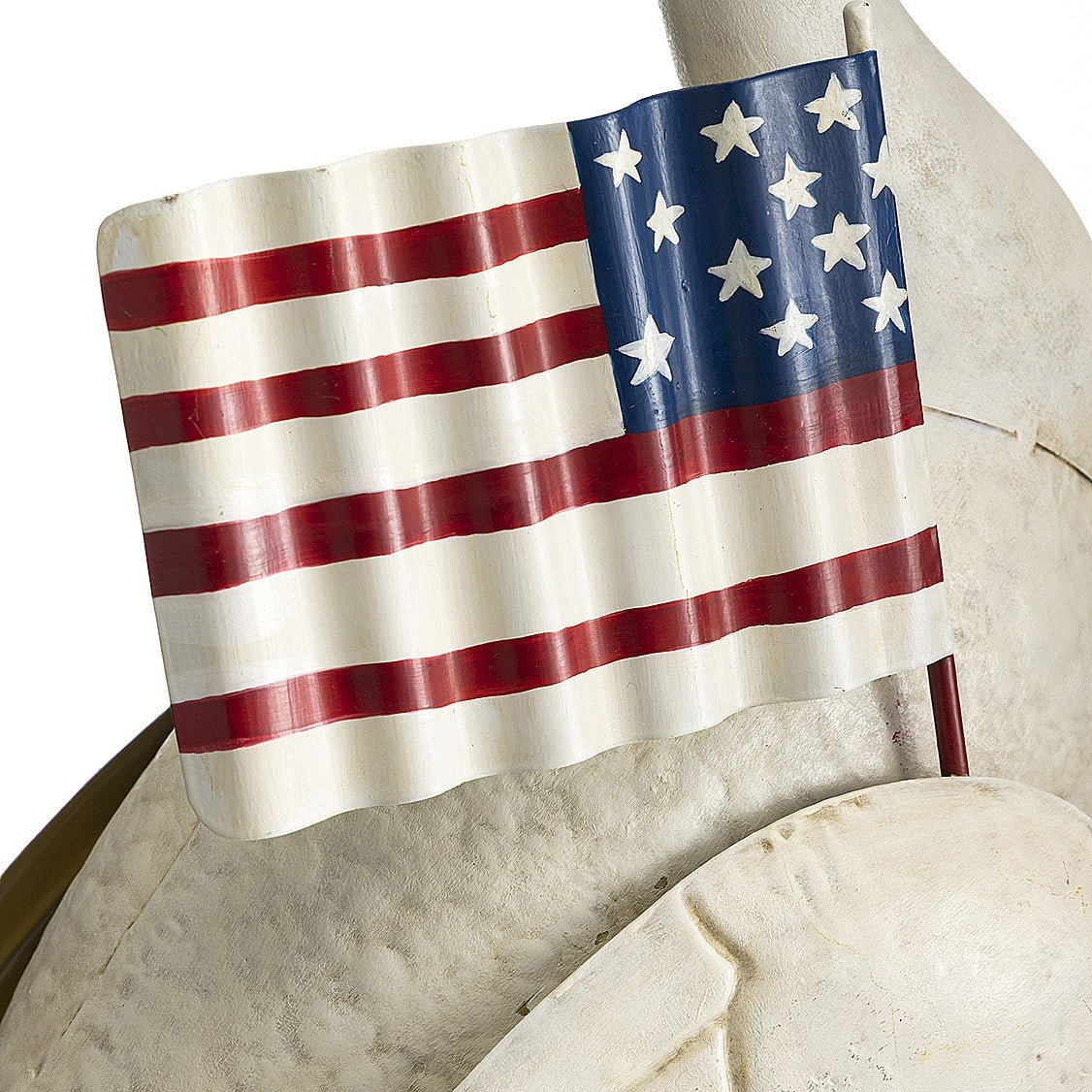 Plow & Hearth Metal Patriotic Goose Statue with American Flag and Top Hat