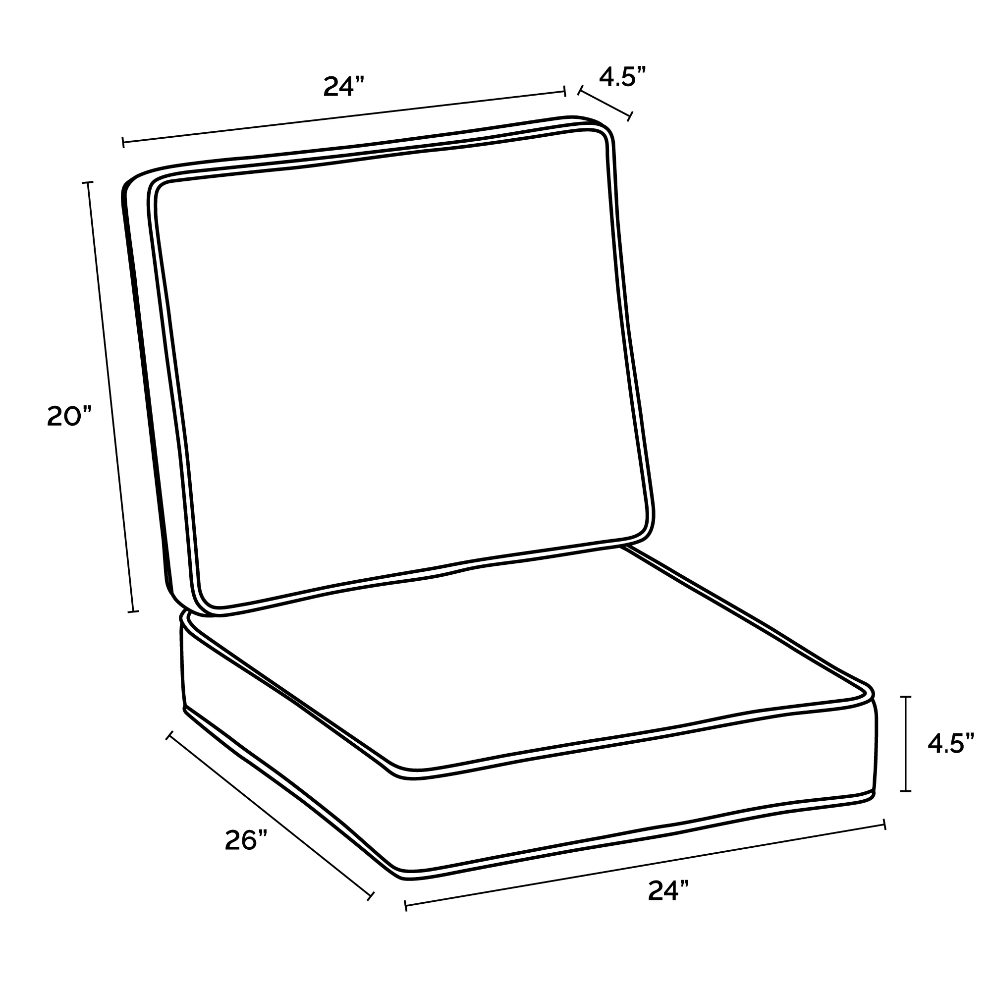 Arden Selections Oasis 26 x 24 in. Firm Deep Seat Cushion Set - Cream