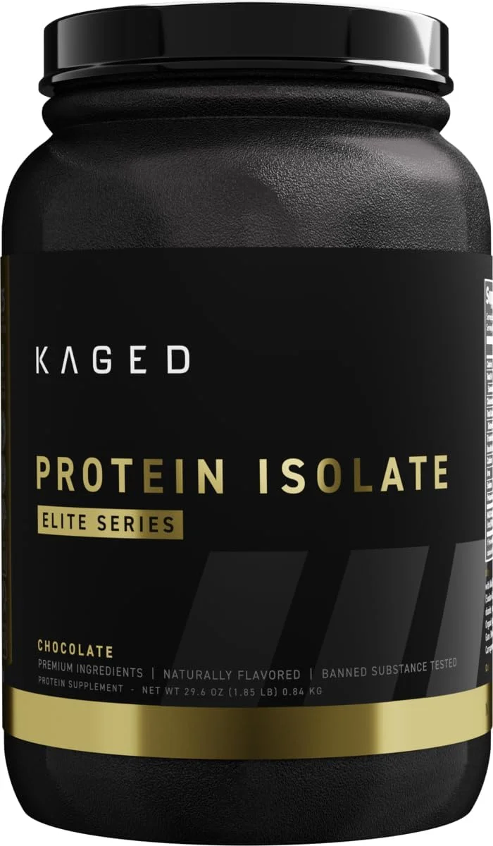 Kaged Protein Powder Elite: 100% Isolate Blend Whey, Casein, and Milk Protein, Chocolate, 2lbs