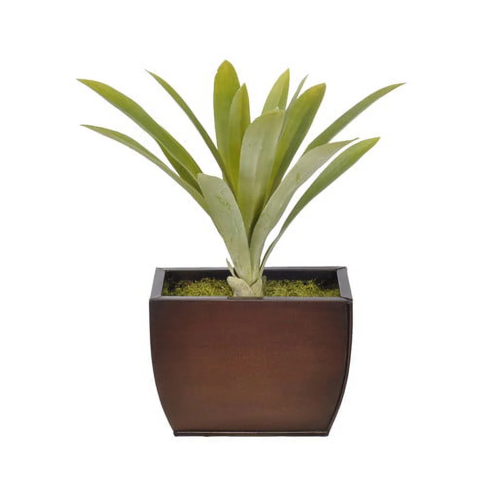 House of Silk Flowers Artificial Yucca Grass in Small Gloss Brown Zinc