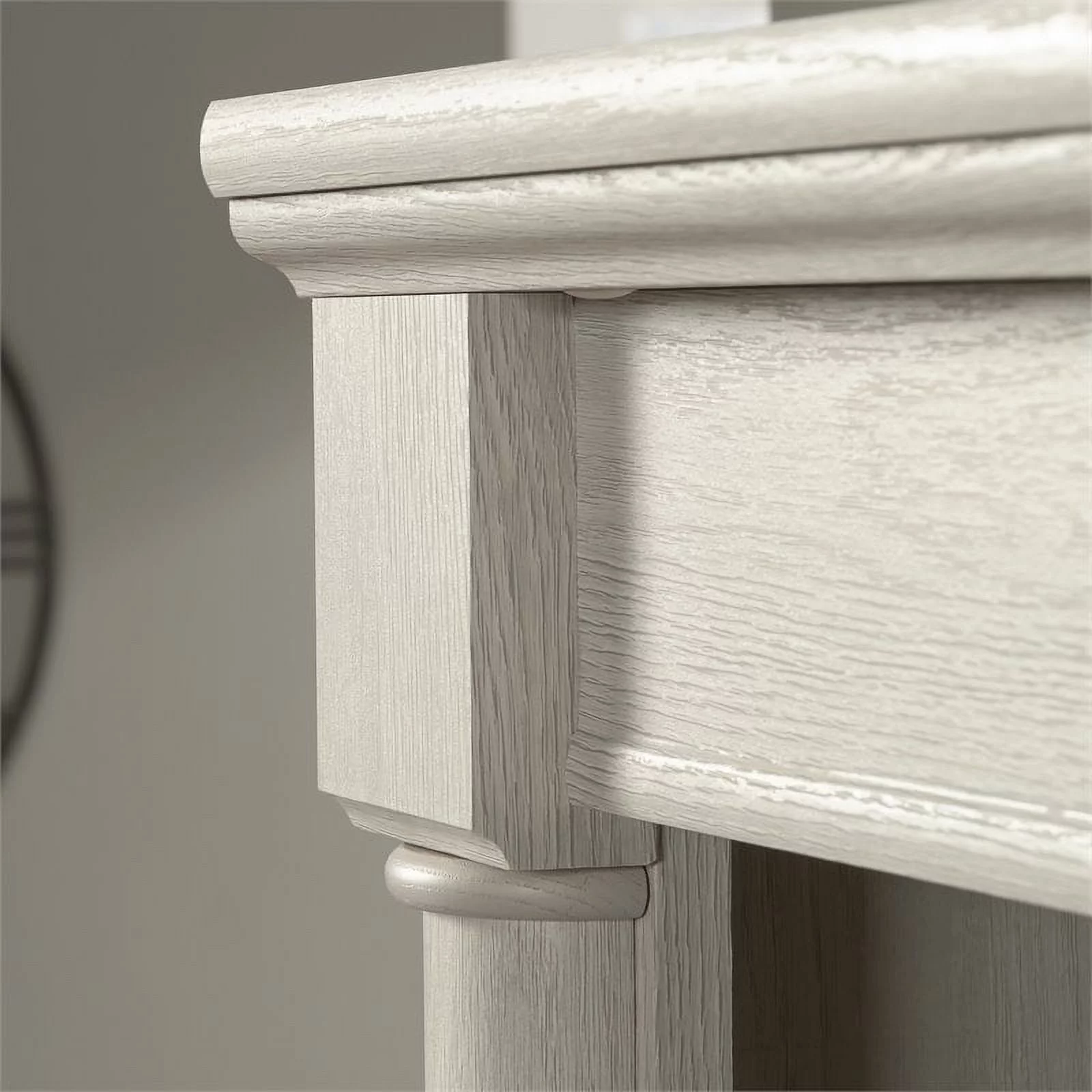 Pemberly Row Engineered Wood Bookcase in Glacier Oak/Rosso Slate Accent