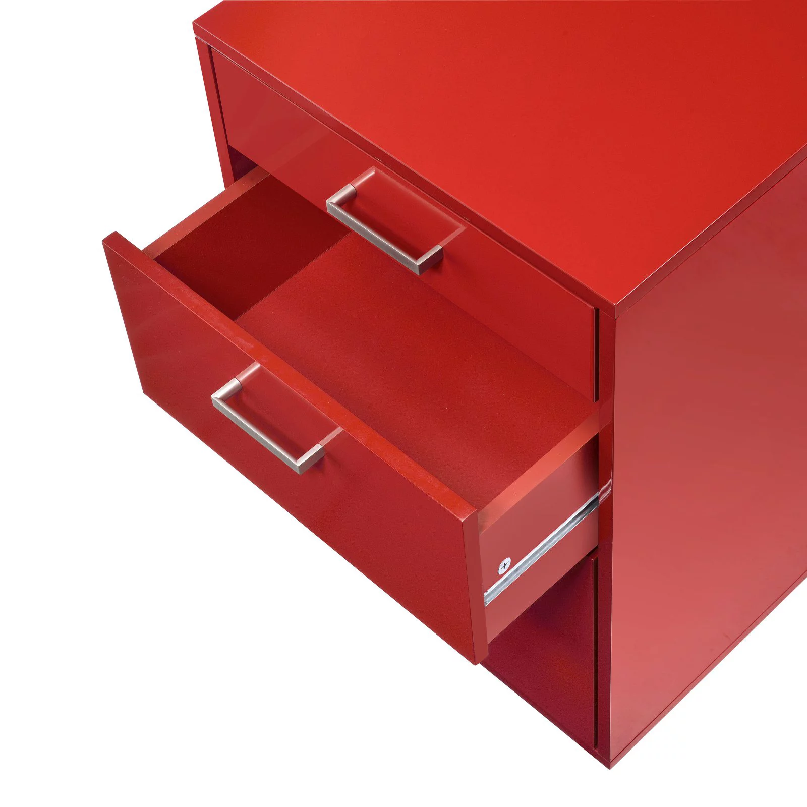 ACME Coleen Rectangular 3-Drawer Mobile File Cabinet in Glossy Black Wood