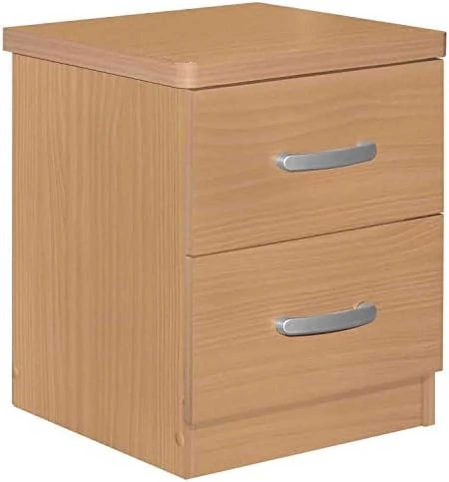 ZFGSUIJN Cindy Faux Wood 2 Drawer Nightstand in Mahogany