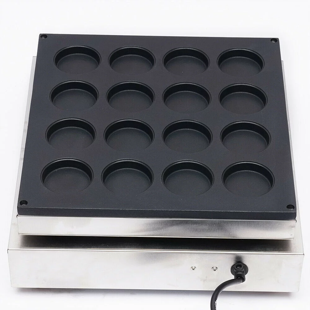 Fichiouy 16 Holes Waffle Maker Electric Red Bean Pancake Cake Bake Machine Nonstick Stainless 1700W