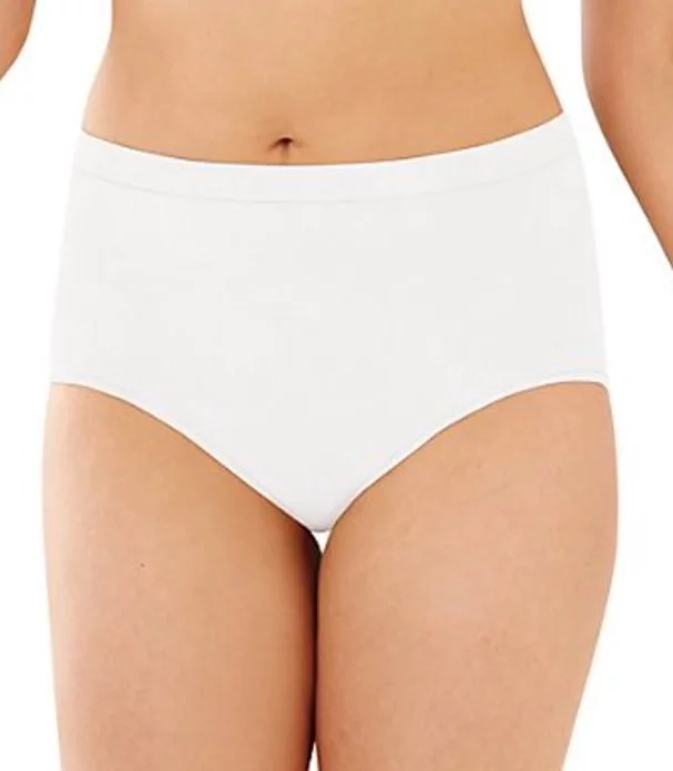 Women's Bali DFAK88 Comfort Revolution Microfiber Brief Panty - 3 Pack (Black/White/Excalibur 6/7)