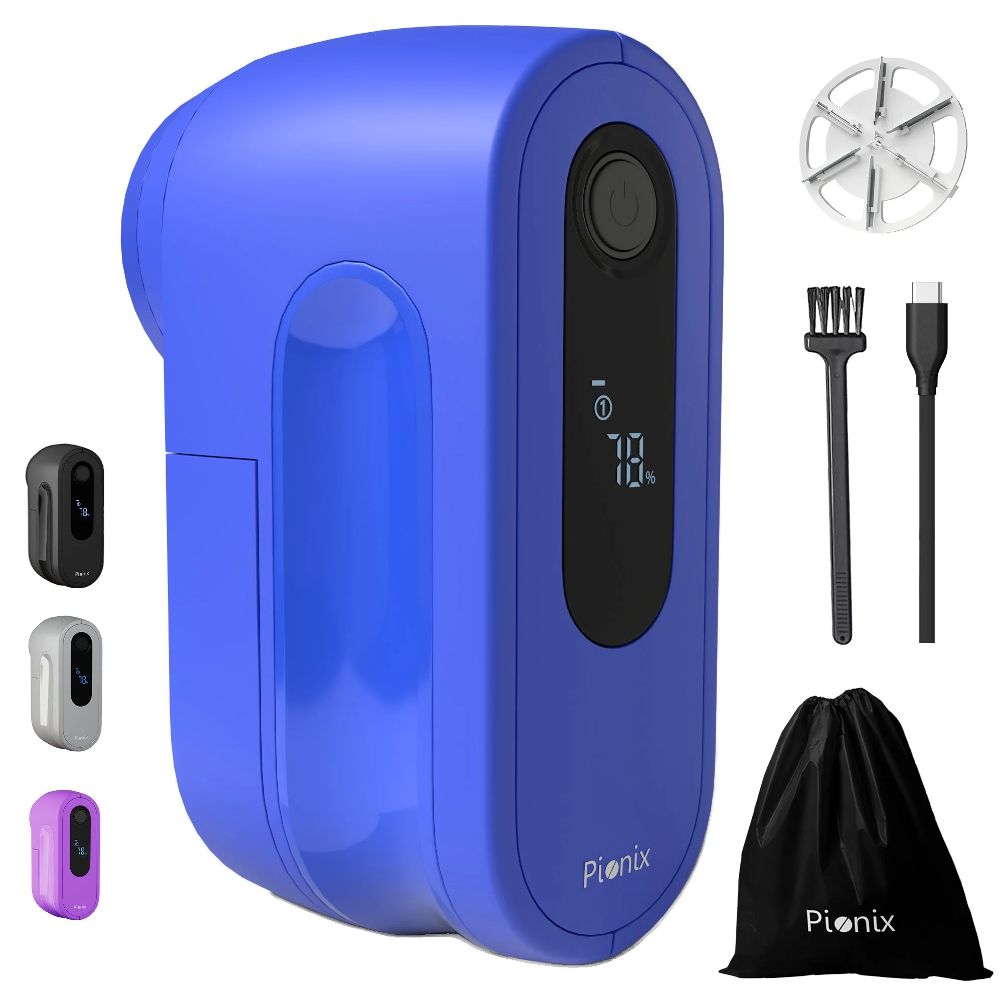 Pionix Fabric Shaver, Sweater Shavers to Remove Pilling, High-Perf Defuzzer, Rechargeable Electric Lint Shaver for Fuzz and Lint Balls from Clothing, Upholstery 2000mah Battery Candy Blue